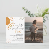 Invitation Aquarelle Notre Petit Soleil Photo Anniversaire (Debout devant)