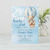 Invitation Aquarelle nous pouvons attendre l'arrivée du bébé (Debout devant)