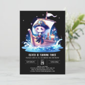 Invitation Aquarelle numérique Pirate Anniversaire (Debout devant)