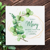 Invitation Aquarelle nuptiale douche élégant jardin moderne