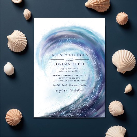 Invitation Aquarelle Ocean Wave | MARIAGE