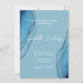 Invitation Aquarelle ocen bleu aquamarine Mariage (Devant)