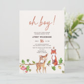 Invitation Aquarelle Oh Boy Baby shower bois (Debout devant)
