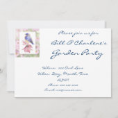 Invitation Aquarelle Oiseau bleu de l'Est Art de l'oiseau (Dos)