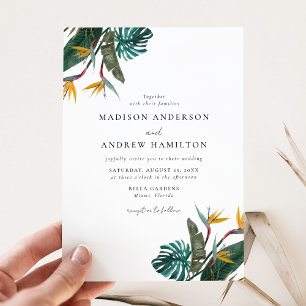 Invitation Aquarelle Oiseau du Mariage Paradise