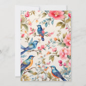 Invitation Aquarelle Oiseaux Peony Chinoiserie Jardin Mariage (Dos)