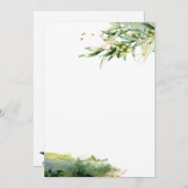 Invitation Aquarelle Olive Branch papeterie (Devant / Derrière)