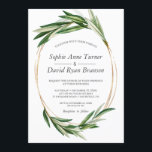 Invitation Aquarelle Olive Feuille Gold Frame Mariage<br><div class="desc">Elégant design de carte avec des coins feuille d'olivier aquarelle,  cadre vintage en faux or,  sur un arrière - plan blanc. Sur les initiales arrières,  séparateur feuille d'olivier. Utilisez l'outil Personnaliser pour ajouter vos informations. Pour les articles correspondants,  veuillez visiter ma collection d'or d'Olive.</div>