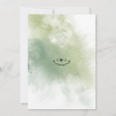 Invitation Aquarelle Olive Feuille Gold Frame Mariage Invitat (Dos)