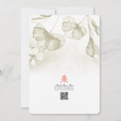 Invitation Aquarelle Olive Green Fête des mariées Florale (Dos)