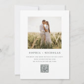 Invitation Aquarelle Olive Mariage italien | Code photo et QR (Dos)