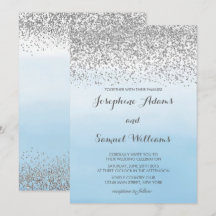 Aquarelle Ombre bleu et Mariage Parties scintillan