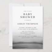 Invitation Aquarelle Ombre gris foncé Baby shower moderne (Devant)