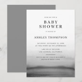 Invitation Aquarelle Ombre gris foncé Baby shower moderne (Devant / Derrière)