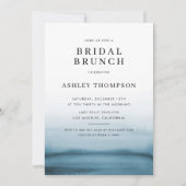 Invitation Aquarelle Ombre Marine Bleu Moderne Bridal Brunch (Devant)