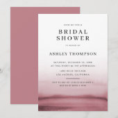 Invitation Aquarelle Ombre Rouge Fête des mariées moderne (Devant / Derrière)