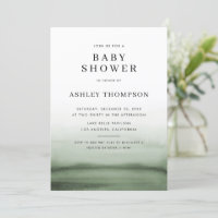Aquarelle Ombre Vert Baby shower moderne
