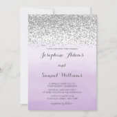Invitation Aquarelle Ombre violet et Mariage de Parties scint (Devant)