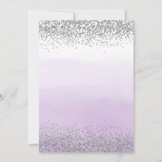 Invitation Aquarelle Ombre violet et Mariage de Parties scint (Dos)