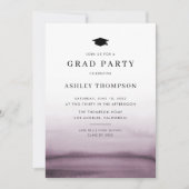 Invitation Aquarelle Ombre violet Parti de graduation moderne (Devant)