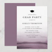 Invitation Aquarelle Ombre violet Parti de graduation moderne (Devant / Derrière)