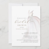 Invitation Aquarelle or blanc Mariage Fête des mariées robe (Devant)