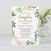 Invitation Aquarelle or Blush Wreath Couples Douche (Debout devant)