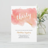 Invitation Aquarelle or de corail moderne (Debout devant)