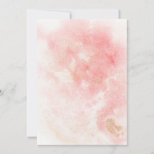 Invitation Aquarelle or de corail moderne (Dos)