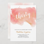 Invitation Aquarelle or de corail moderne (Devant / Derrière)