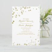 Invitation Aquarelle or Dots Fête des mariées moderne propre (Debout devant)