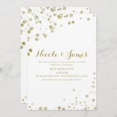 Invitation Aquarelle or Dots Mariage moderne propre (Devant / Derrière)