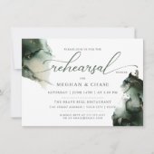 Invitation Aquarelle or et couleur verte Sage (Devant)