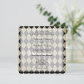 Invitation Aquarelle or et diamants noirs Mariage (Debout devant)