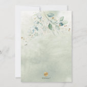 Invitation Aquarelle or Faux Fête des mariées Eucalyptus (Dos)