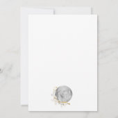 Invitation Aquarelle or Fleur sauvage Pleine lune (Dos)