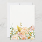 Invitation Aquarelle or Floral sur blanc | Baptême (Dos)