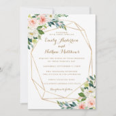 Invitation Aquarelle or Géométrique Blush FlorMariage (Devant)