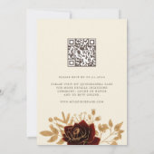 Invitation aquarelle or roses Quinceanera Qrcode (Dos)