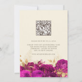 Invitation Aquarelle Or Roses Rose Quinceanera QR Code (Dos)
