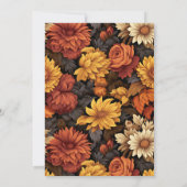 Invitation Aquarelle orange Brown Feuilles de automne Mariage (Dos)