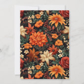 Invitation Aquarelle Orange Brown Feuilles Quinceanera (Dos)