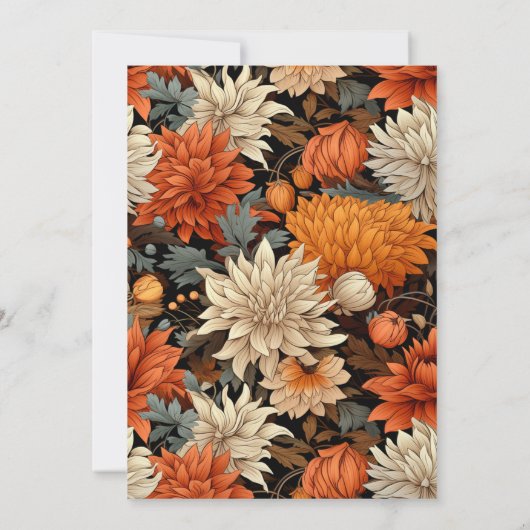 Invitation Aquarelle Orange Brown Feuilles Quinceanera (Dos)