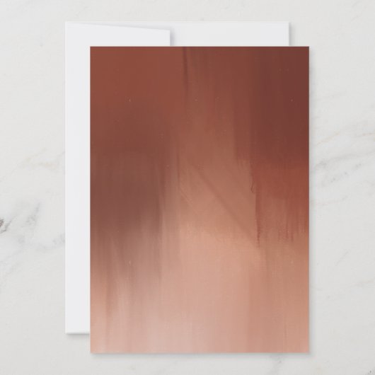 Invitation Aquarelle orange brûlée Enregistrer la date Mariag (Dos)