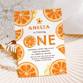 Invitation Aquarelle orange Citrus Baby Premier anniversaire