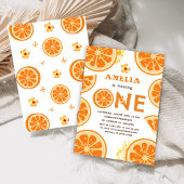 Invitation Aquarelle orange Citrus Baby Premier anniversaire