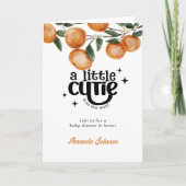 Invitation Aquarelle orange Citrus Baby shower Little Cutie (Devant)