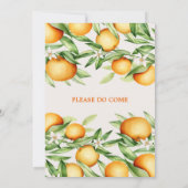Invitation Aquarelle Orange Citrus Fruit Mariage botanique (Dos)