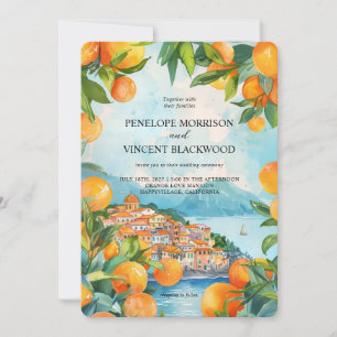 Invitation Aquarelle Orange City Mariage