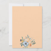 Invitation Aquarelle Orange Dusty Blue Flowers Fête des marié (Dos)